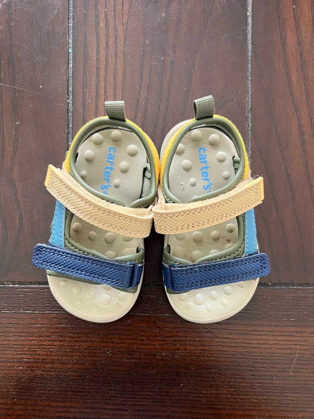 Carter's Toddlers Two-Tone Hook & Loop Sandals - Blue & Yellow